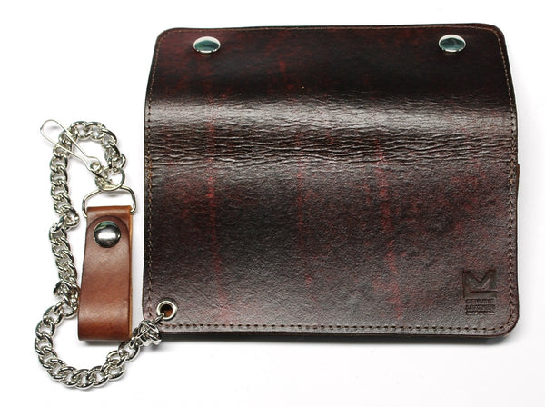 8 inch Trucker Wallet - Dark Brown Antique Leather - USA MADE