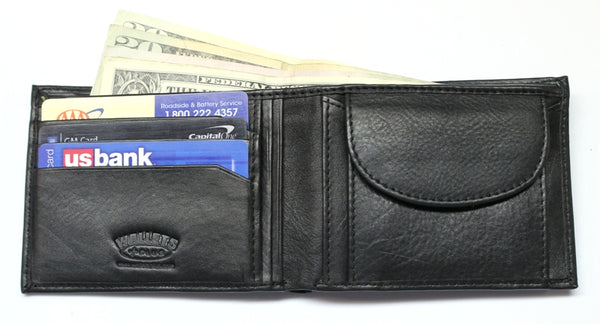 Coin Pocket Wallet - Slimfold - Soft Black Leather
