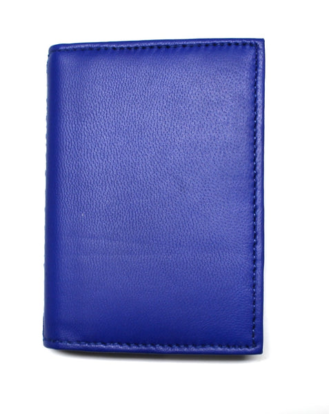 Credit Card Holder - Book Style - Blue Leather