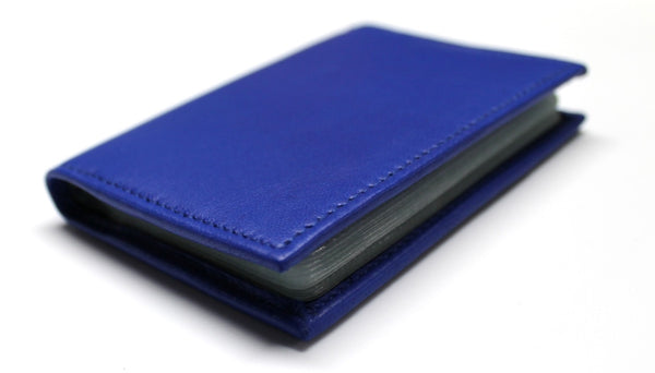 Credit Card Holder - Book Style - Blue Leather