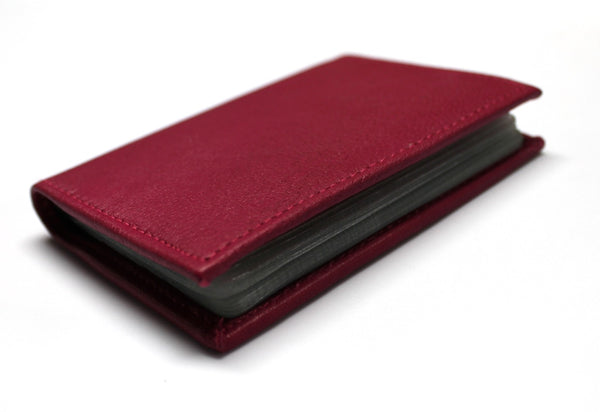 Credit Card Holder - Book Style - Pink Leather