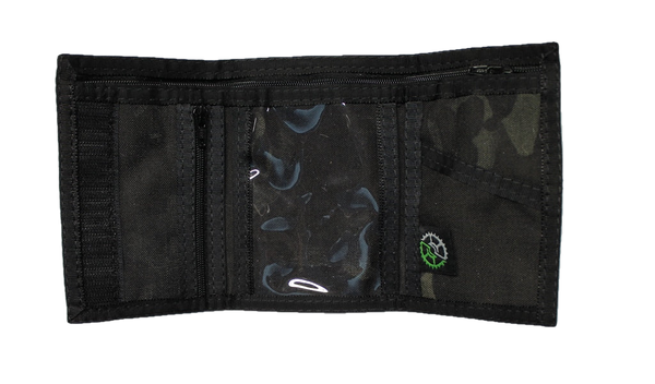 Black Multi Cam Military Camo Nylon Trifold Wallet by Sprocket - Made in USA
