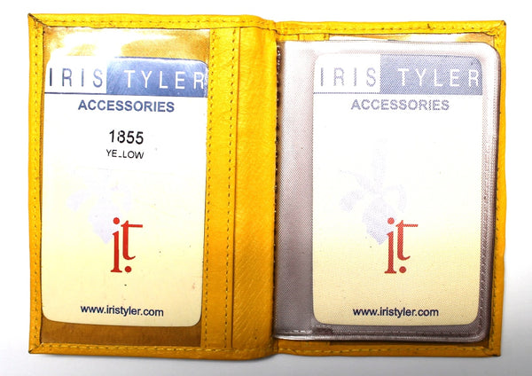 Credit Card Holder - Book Style - Yellow Leather