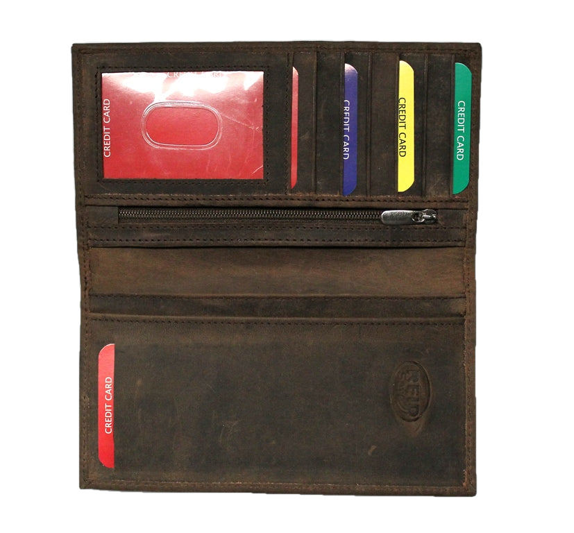 RFID Protected Leather Checkbook Cover - Crazy Horse Leather RFID Protected Leather Checkbook Cover - Crazy Horse Leather