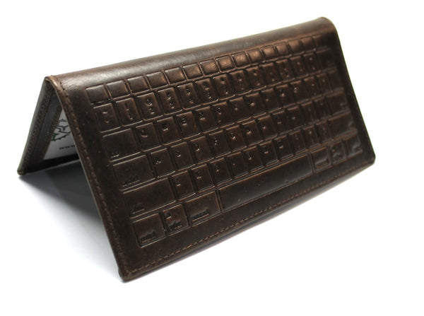 Keyboard Embossed  Rodeo Wallet / Checkbook - Dark Brown