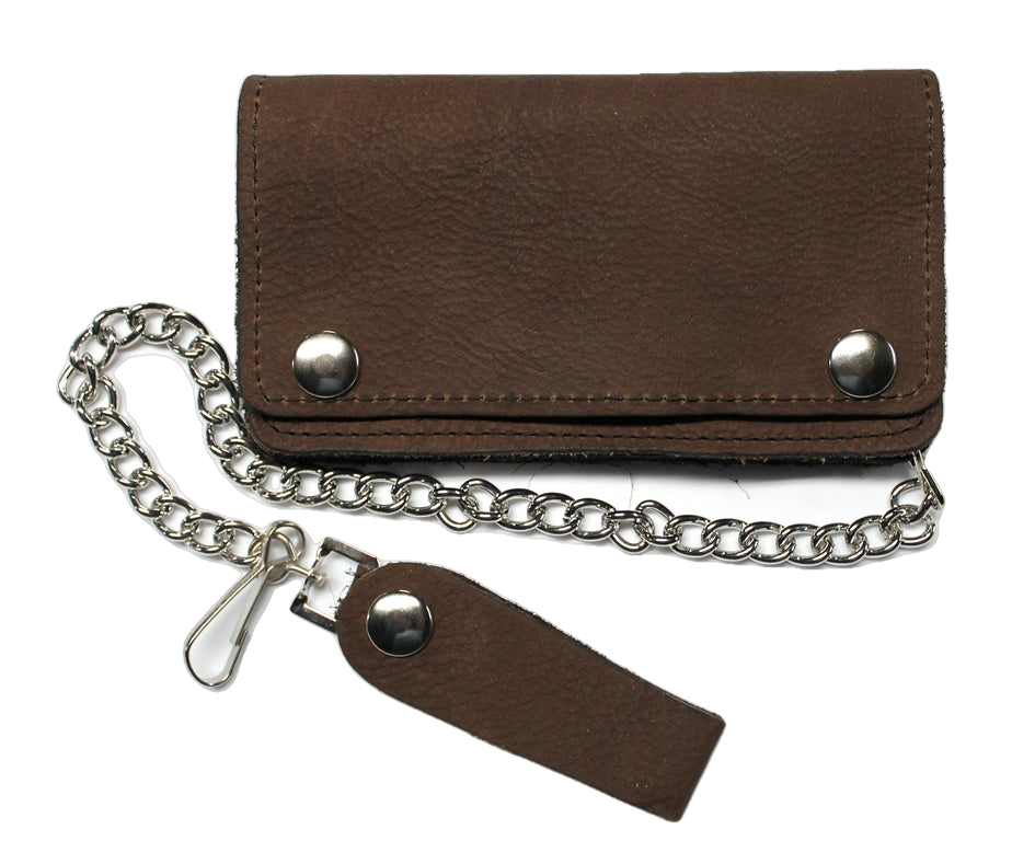 6 inch Biker Wallet - Brown Pull Up Leather – Wallets Plus