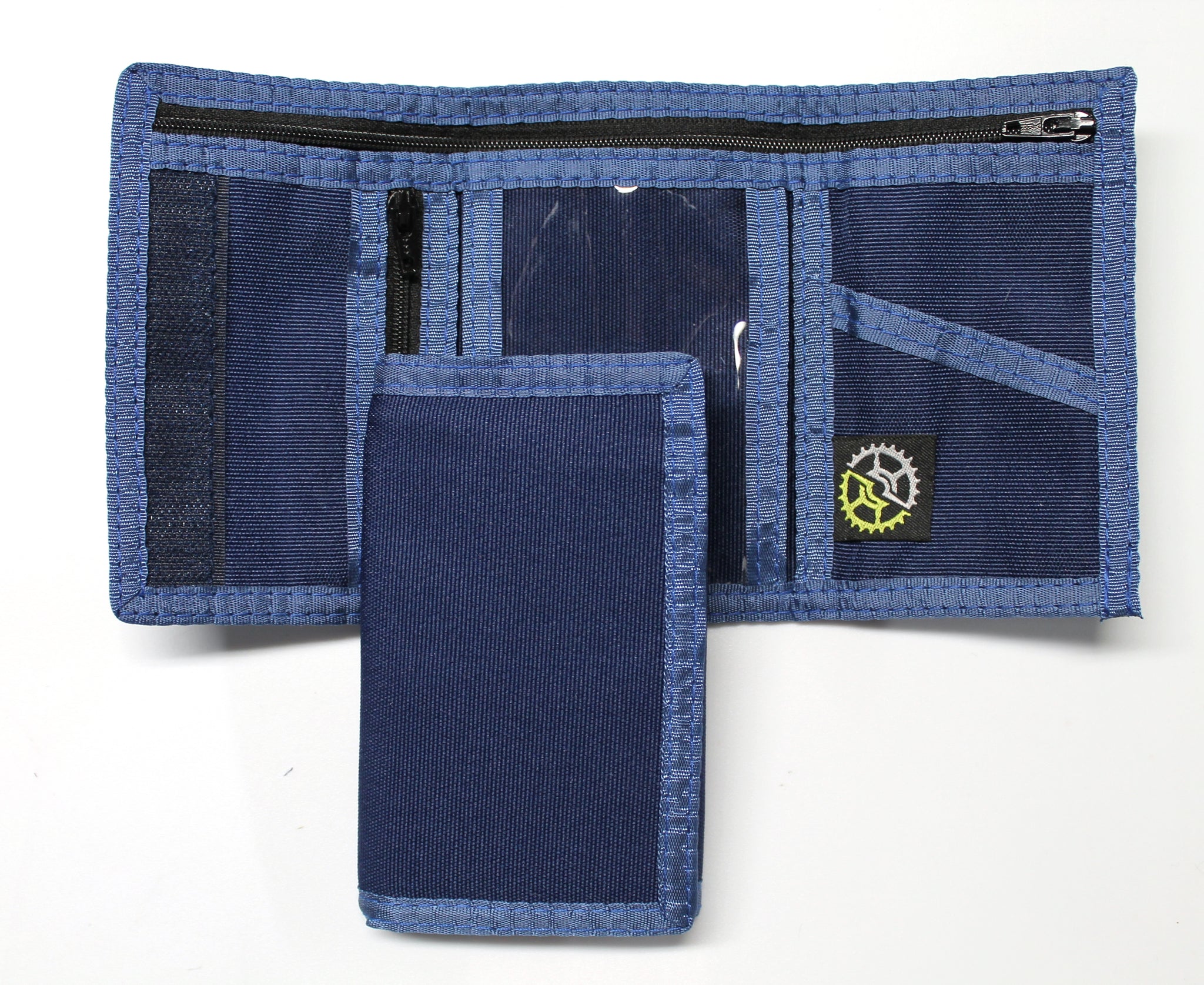 Nylon Trifold Wallet with Coin Pocket - Navy