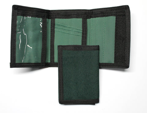 Nylon Trifold Credit Card Wallet - Green