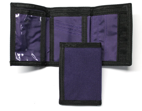 Nylon Trifold Credit Card Wallet - Purple