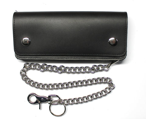 Slim Biker Wallet with Chain - Premium Cowhide Leather