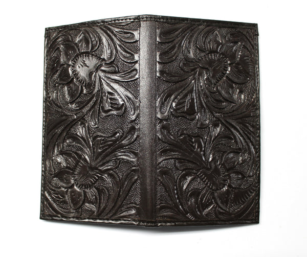 Tooled Leather Rodeo Wallet / Roper Wallet - Brown
