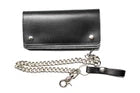 8 inch Premium Leather Trucker Wallet - Black