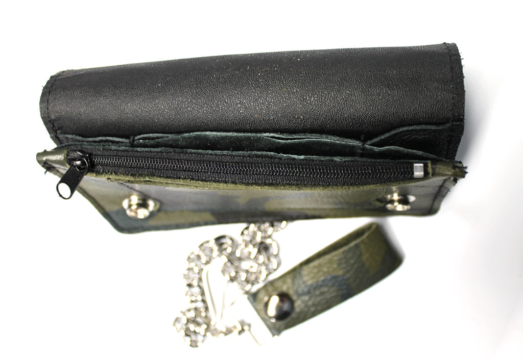6 Inch Wallet 6 inch Camo Leather Biker Wallet - USA MADE – Wallets Plus