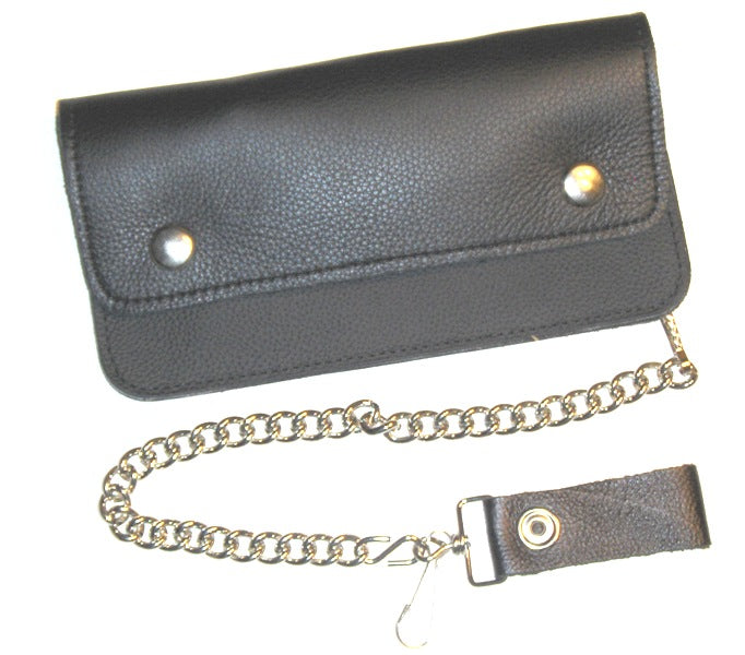 8 inch Trucker Wallet - Glove Leather-Black - USA MADE