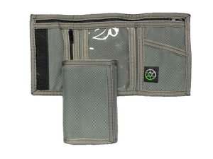 Ballistic Nylon Trifold Wallet by Sprocket - Gray- Made in USA
