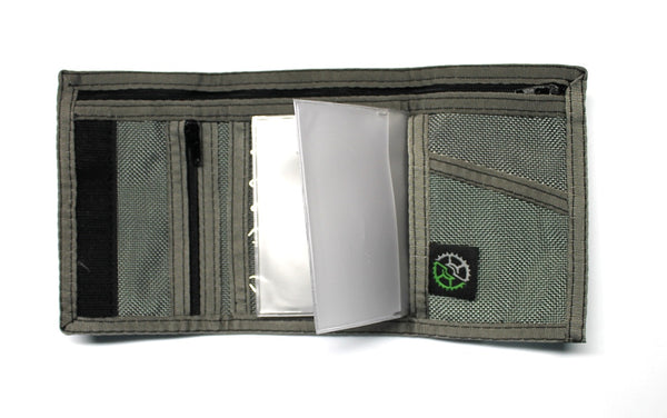 Ballistic Nylon Trifold Wallet by Sprocket - Gray- Made in USA