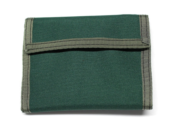 Bifold Nylon Wallet with Zippered Coin Pocket - Green