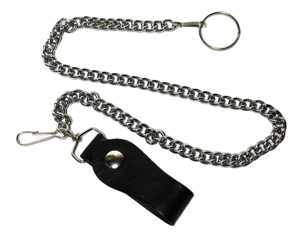 Biker Chain With Leather Belt Loop 24 inch