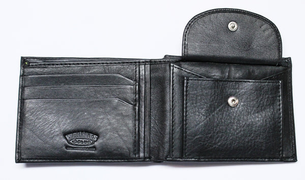 Coin Pocket Wallet - Slimfold - Soft Black Leather