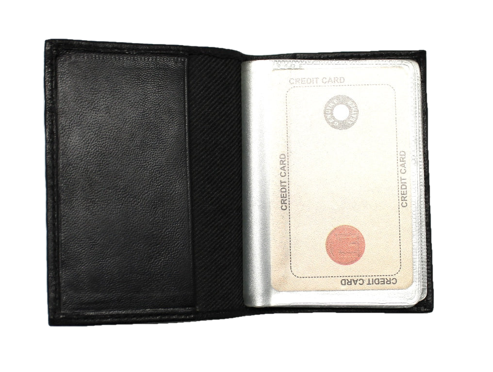 leather credit card sleeve Credit Card Holder - Book Style