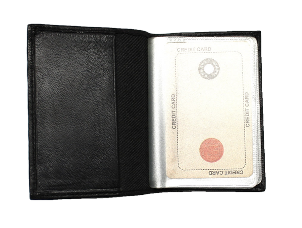 Credit Card Holder - Book Style - Black Leather
