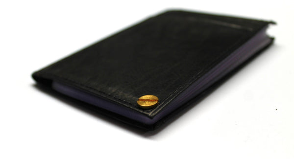 Credit Card Holder -Fan Style RFID Safe- Black Leather