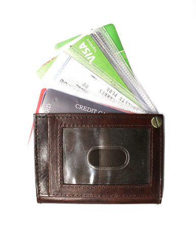 Credit Card Holder -Fan Style RFID Safe- Brown