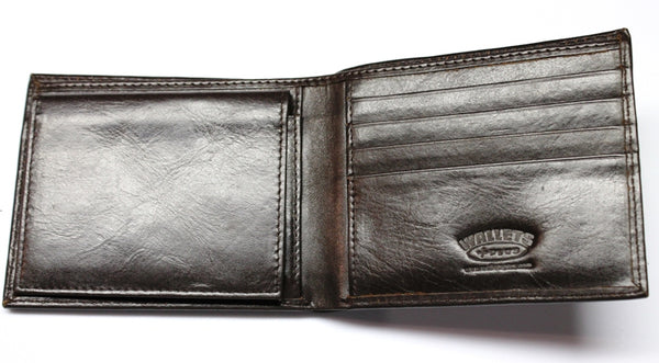 Fire Fighter Billfold Style Wallet - Dark Brown Leather