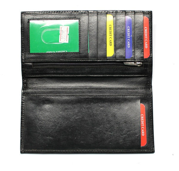 Fire Fighter Checkbook RFID Safe - Black Antique Leather