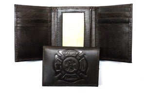 Fire Fighter Trifold Wallet - Dark Brown "Antique Leather"