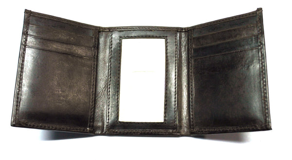 Fire Fighter Trifold Wallet - Dark Brown "Antique Leather"