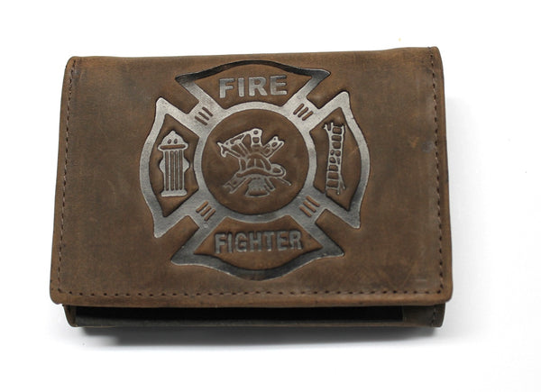 Fire Fighter Trifold Wallet - Crazy Horse Leather