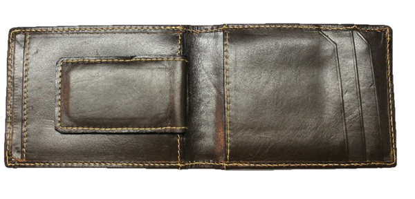 Front Pocket Wallet with Magnetic Money Clip - Dark Brown