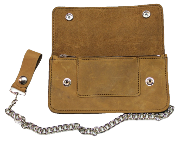 8 inch Trucker Wallet - Pull Up Leather - USA MADE