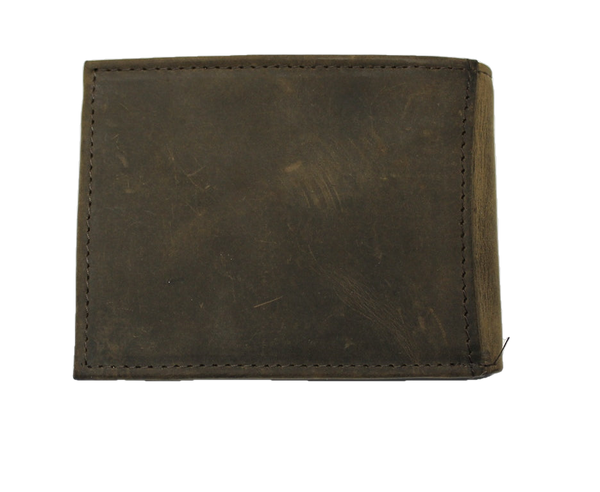 Front Pocket ID Slimfold Wallet - Brown Crazy Horse Leather RFID Safe