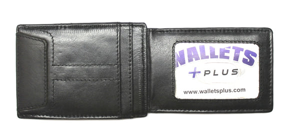Magnetic Front Pocket Wallet / Moneyclip - Black Leather