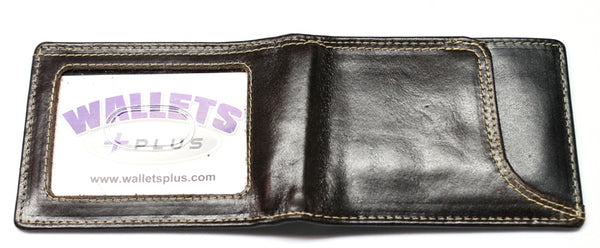Slim Front Pocket Wallet with Bill Clip -Brown & Black