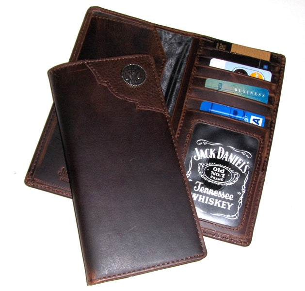 Jack Daniels Distillers Choice Rodeo Style Wallet Checkbook - BROWN