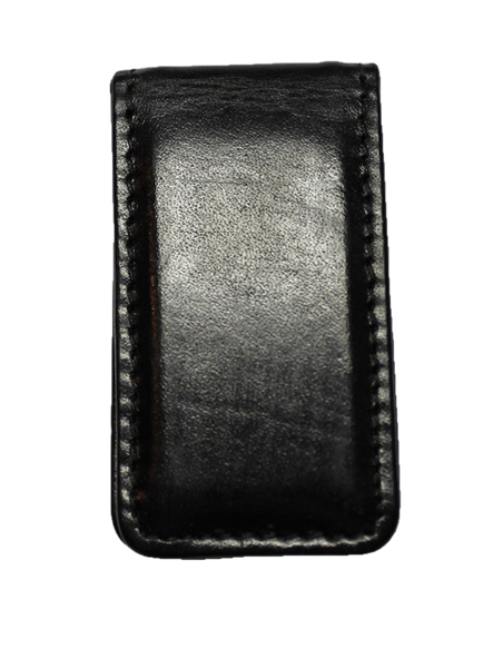Leather Magnetic Money Clip - Black