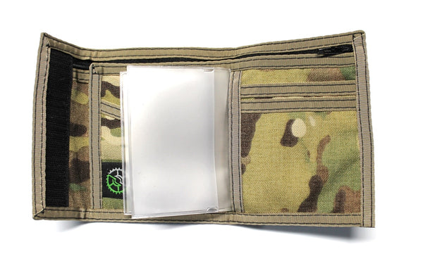 Multi Cam Military Camo Nylon Billfold Wallet - Made in USA
