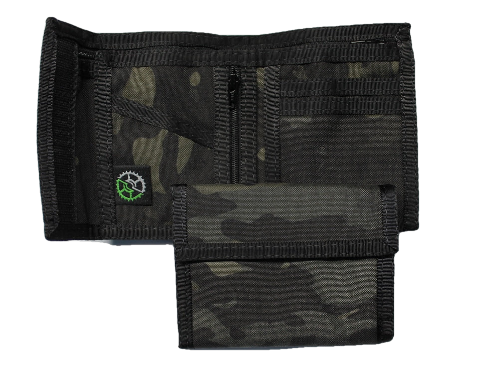 Black Multi Cam Military Camo Nylon Billfold Wallet - Made in USA