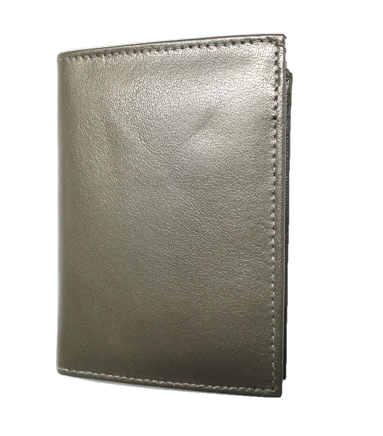 L-Fold Credit Card Trifold Leather Wallet - RFID Safe - Gray – Wallets Plus