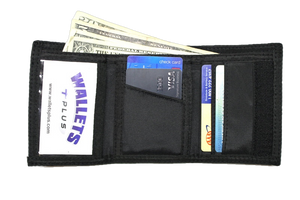 Nylon Trifold Credit Card Wallet - Black