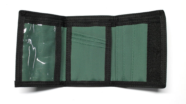 Nylon Trifold Credit Card Wallet - Green