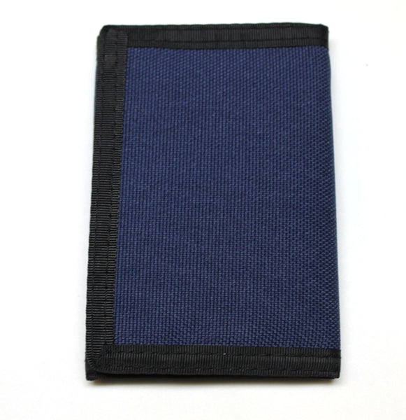 Nylon Trifold Credit Card Wallet - Navy