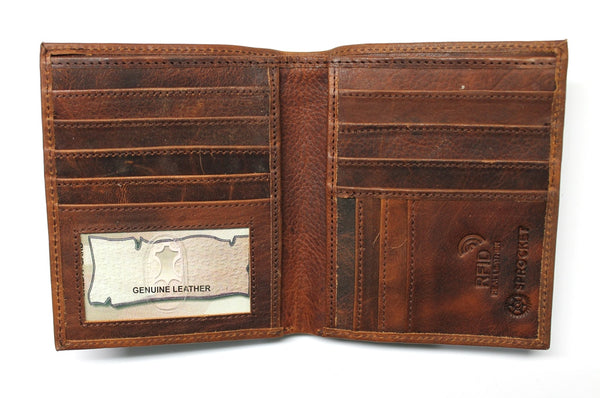 Oil Tanned Cowhide Leather Cardfolio Hipster Wallet - RFID Safe