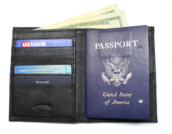 Passport Case ID Wallet - Soft Black Leather