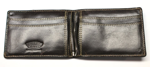 Slim Front Pocket Wallet with Bill Clip -Brown & Black