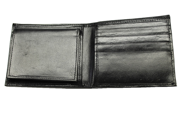 Sprocket Brand RFID Safe Billfold Style Wallet - Black Leather