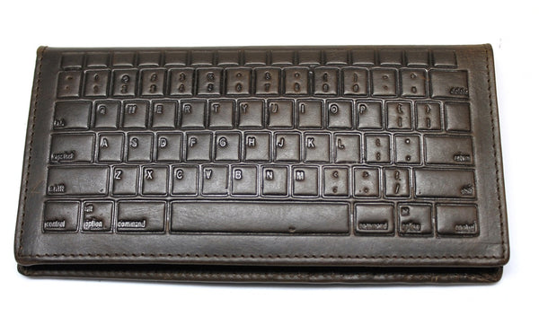 Keyboard Embossed  Rodeo Wallet / Checkbook - Dark Brown